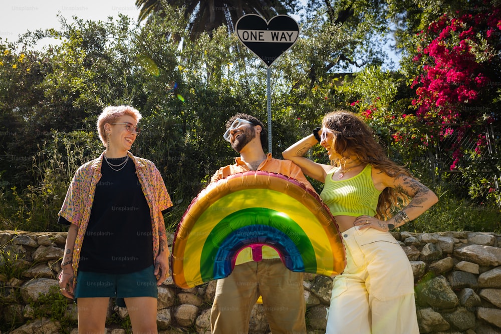 a group of people standing next to each other