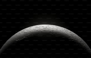 a black and white photo of the moon