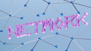 Una rete blu e viola con la parola rete su di essa