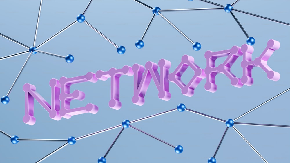 a blue and purple network with the word network on it