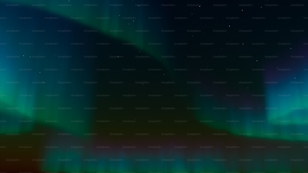 uma aurora verde e azul no céu noturno