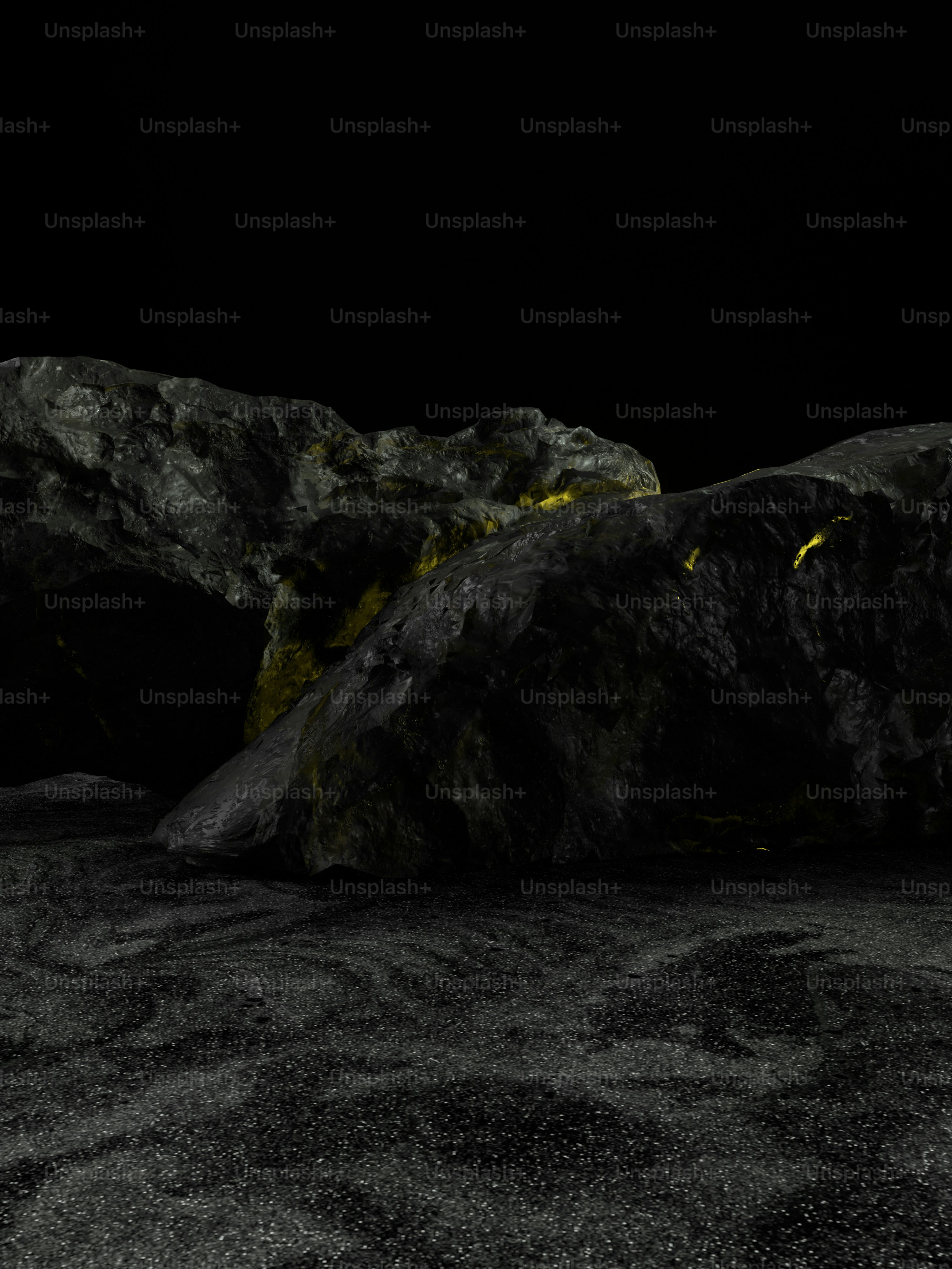 a black and white photo of some rocks