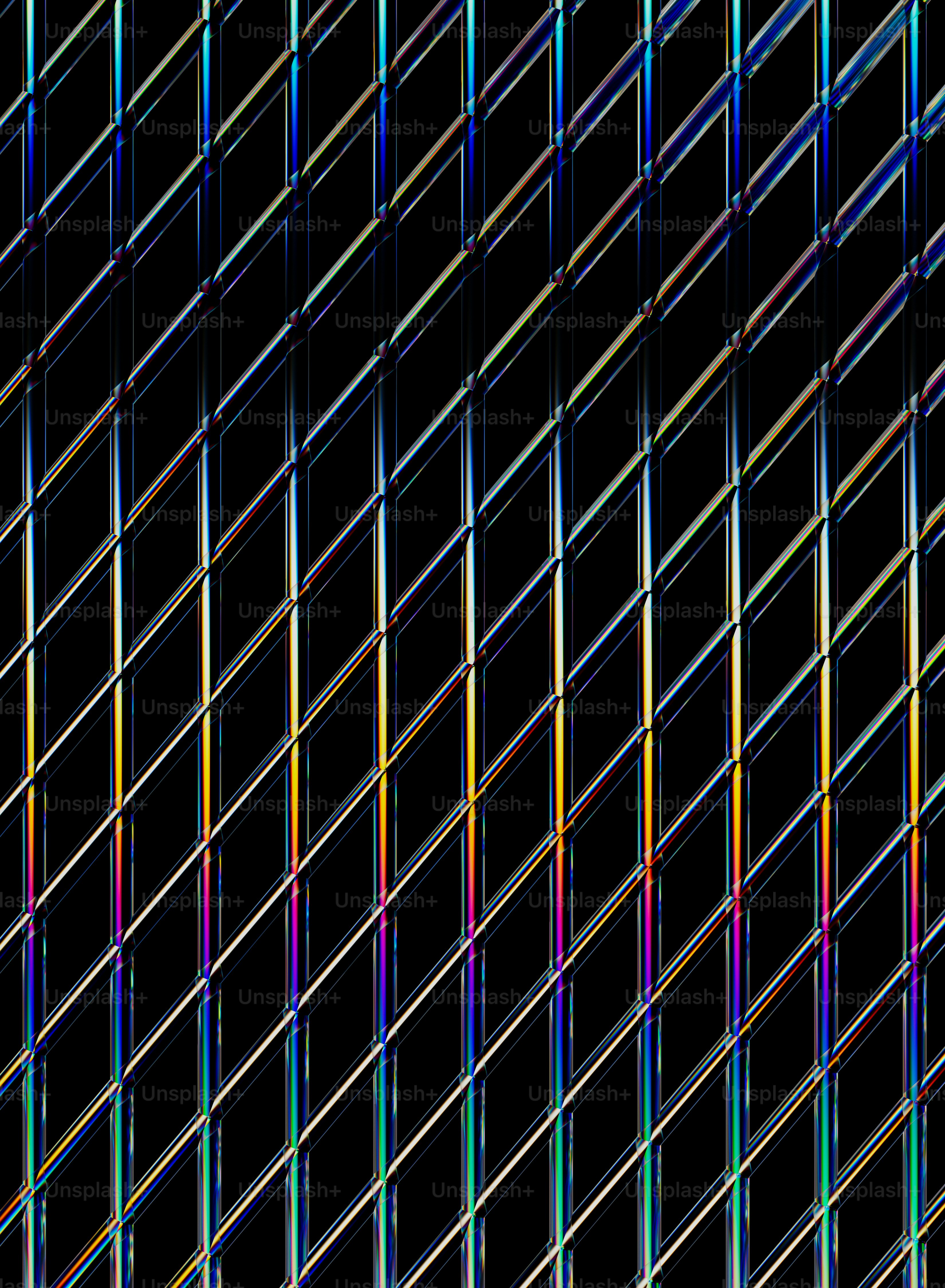 a black background with multicolored lines on it