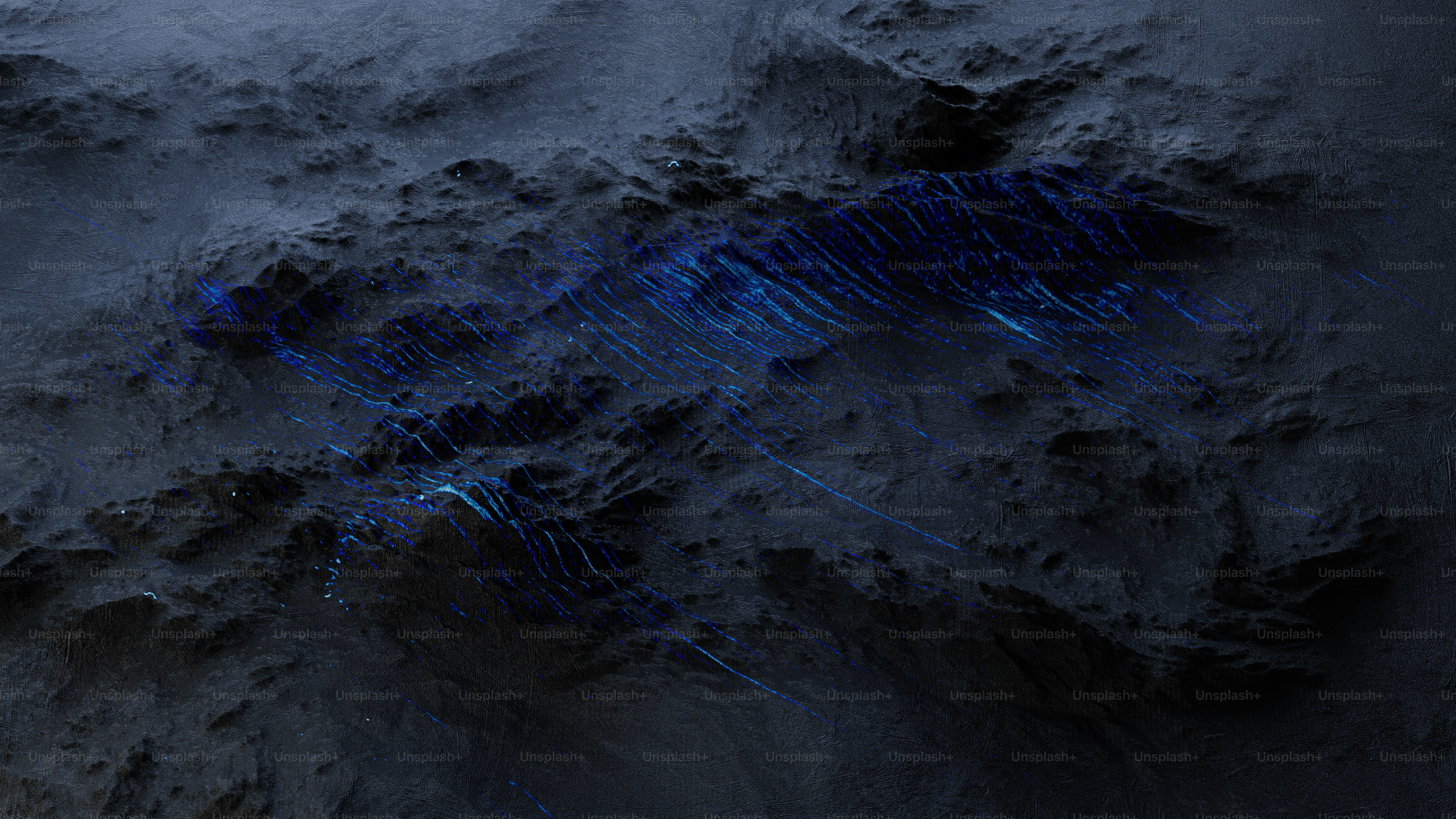 un'immagine generata al computer di un oggetto blu nella sabbia