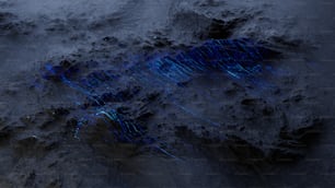 un'immagine generata al computer di un oggetto blu nella sabbia