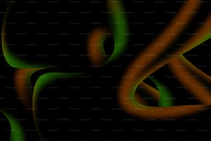 a black background with a green and orange swirl
