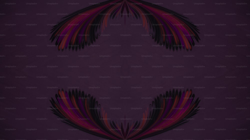 a purple background with a black and red design