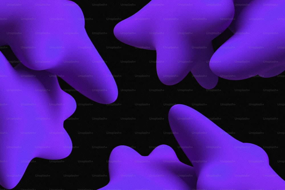 a group of purple shapes on a black background