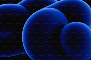 a group of blue balls on a black background