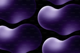 a group of purple hearts on a black background