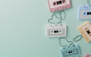 a group of cassettes sitting on top of each other