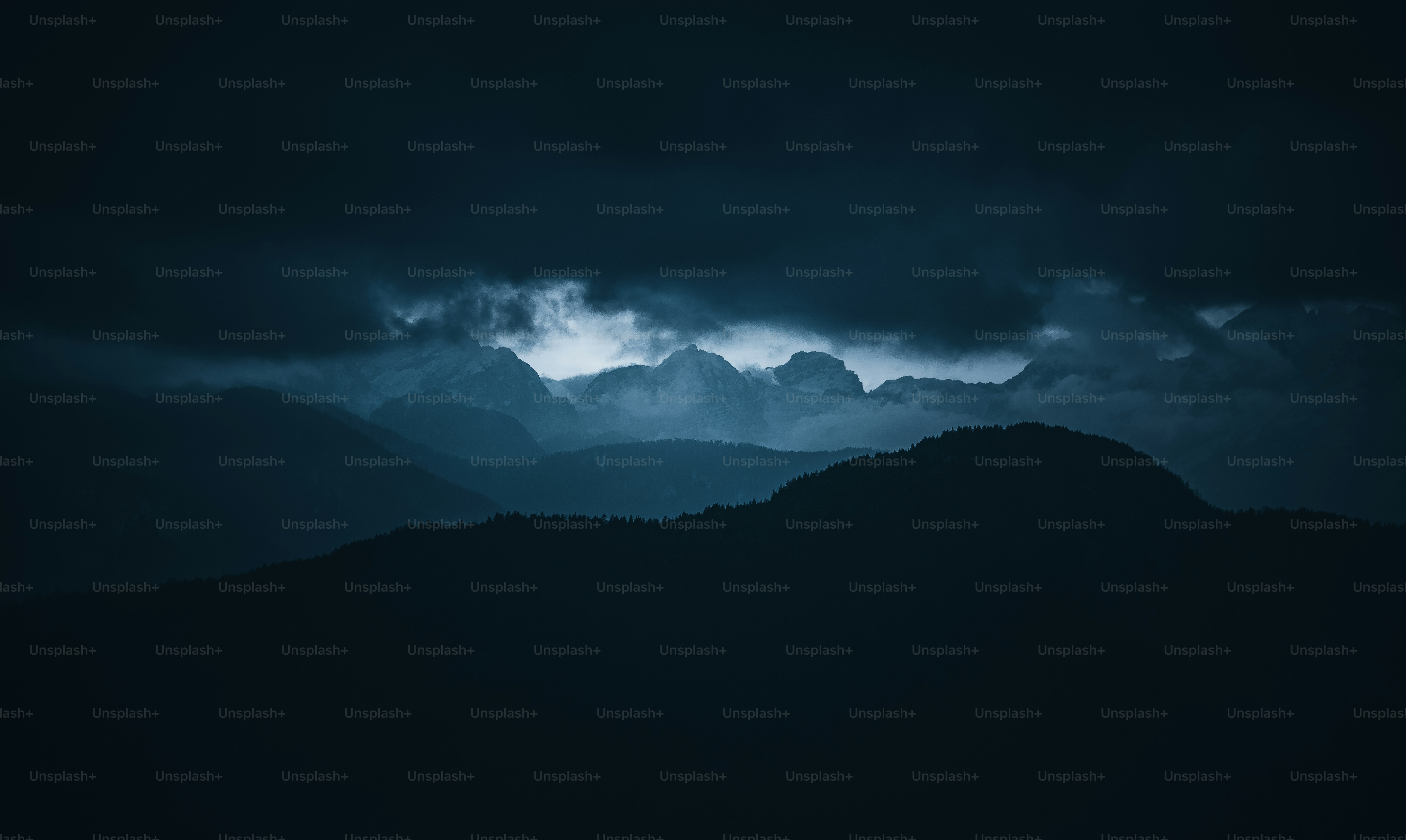 Dark storm over the mountains.