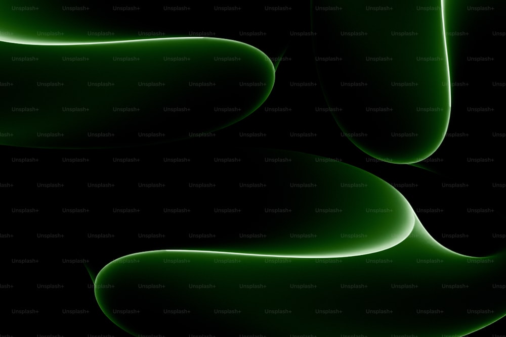 Un fondo negro con curvas verdes