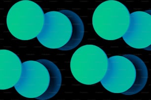 a group of blue circles on a black background