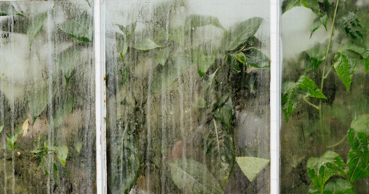 植物が入った窓のクローズアップの写真 – 雨窓 Unsplashの写真