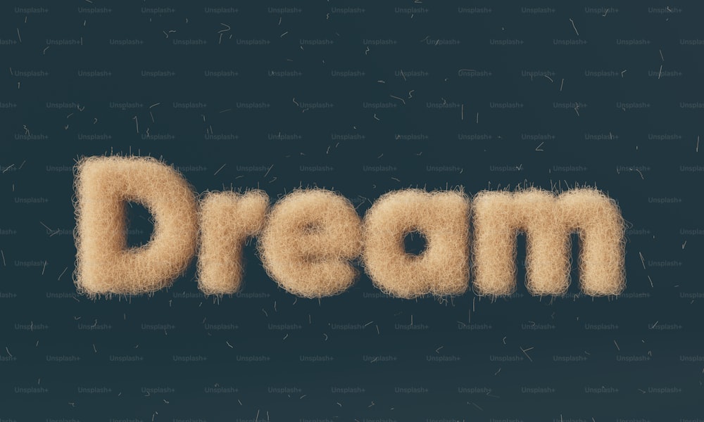 Das Wort Traum setzt sich aus Sand zusammen