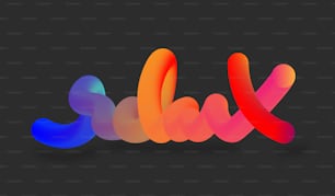 Un'immagine 3D della lettera J in rosso, arancione e blu