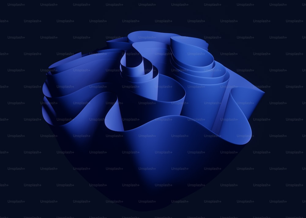 a 3d image of a blue object on a black background