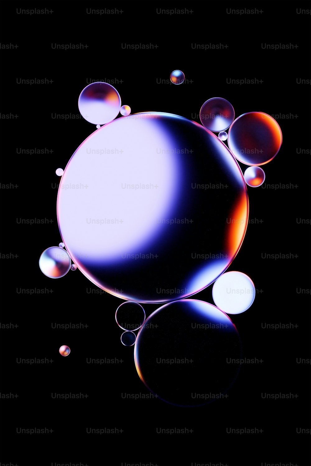a computer generated image of a sphere with bubbles