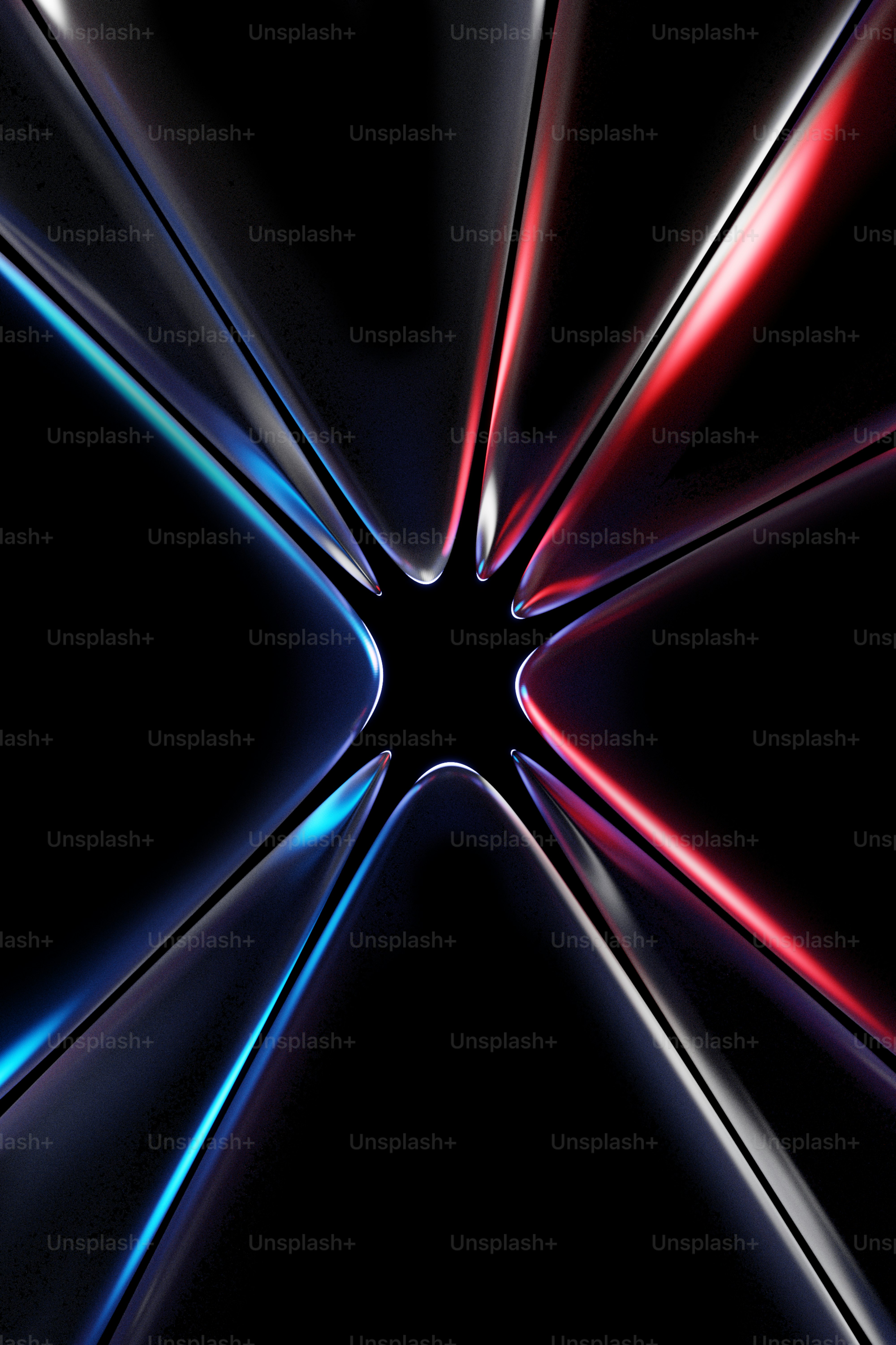 a black background with red and blue lines