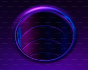 Un objeto circular con un fondo púrpura
