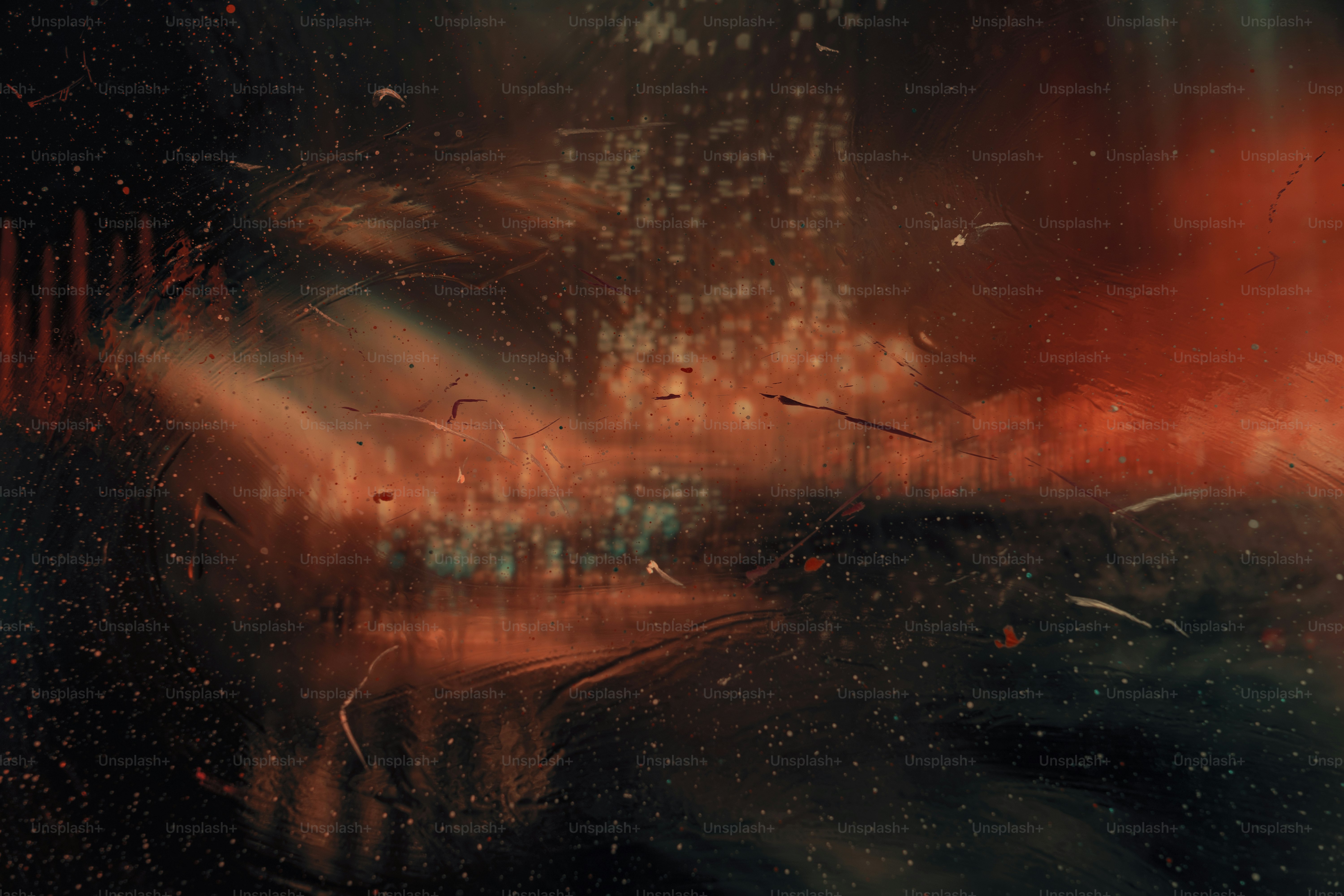 a blurry image of a city street at night