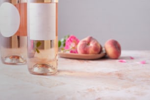 a couple of bottles sitting on top of a table