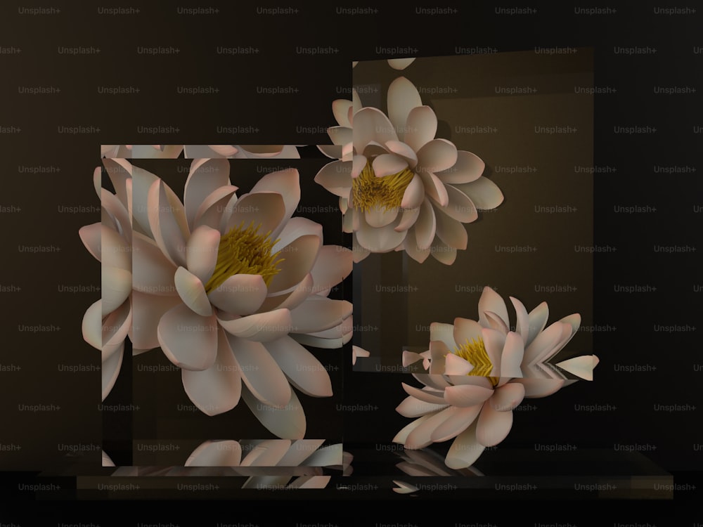 Una foto di alcuni fiori in un vaso di vetro