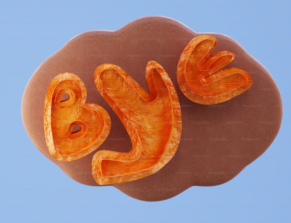 a close up of a piece of food with a sky background