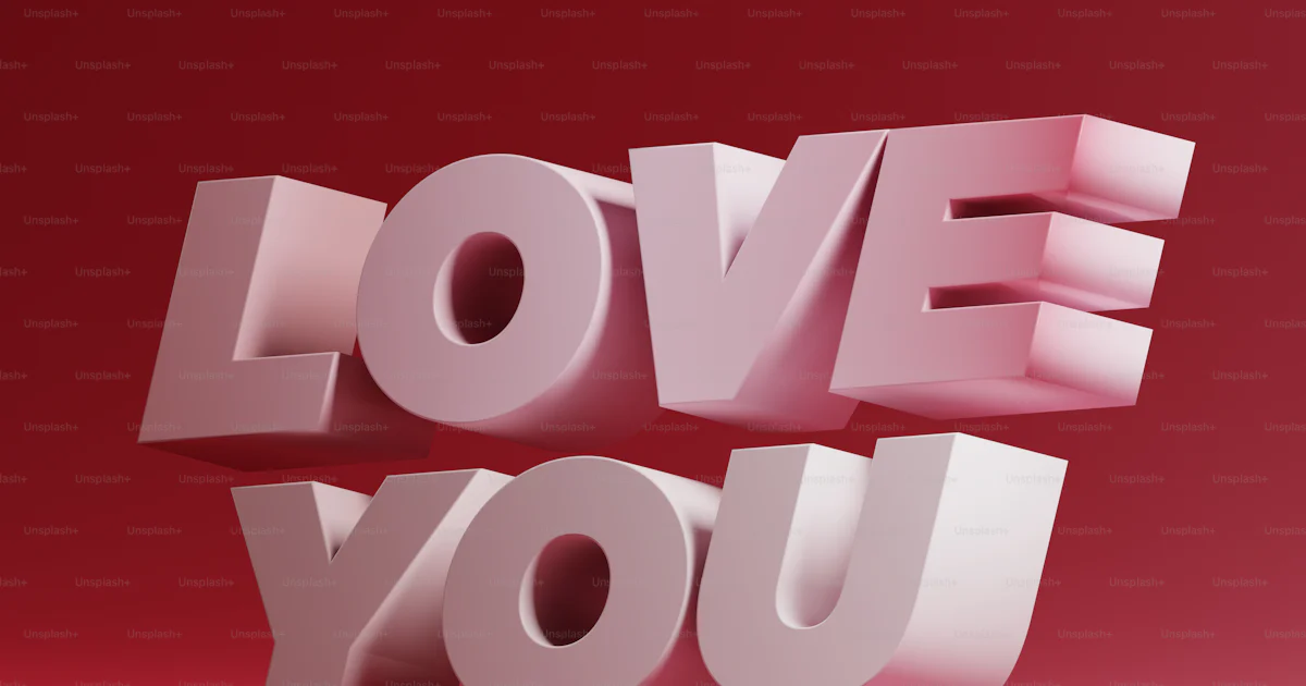 La palabra Love You en letras 3D sobre fondo rojo foto – Imagen de ...