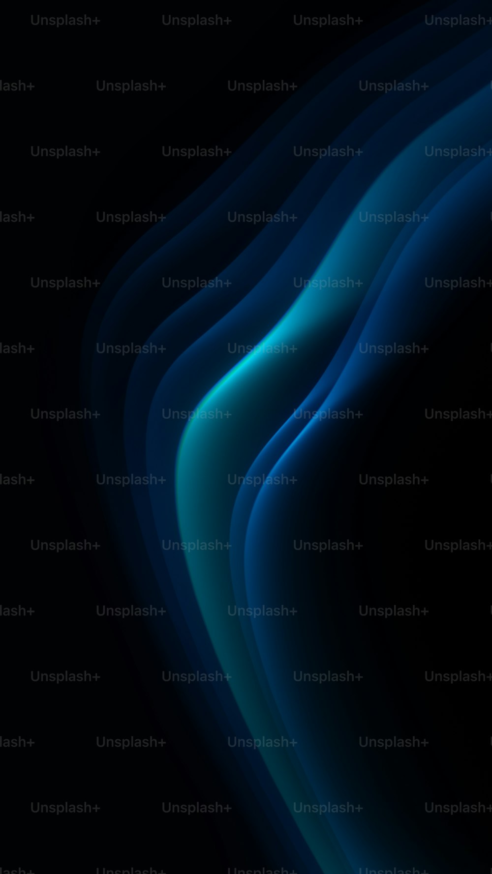 a black background with blue and green lines
