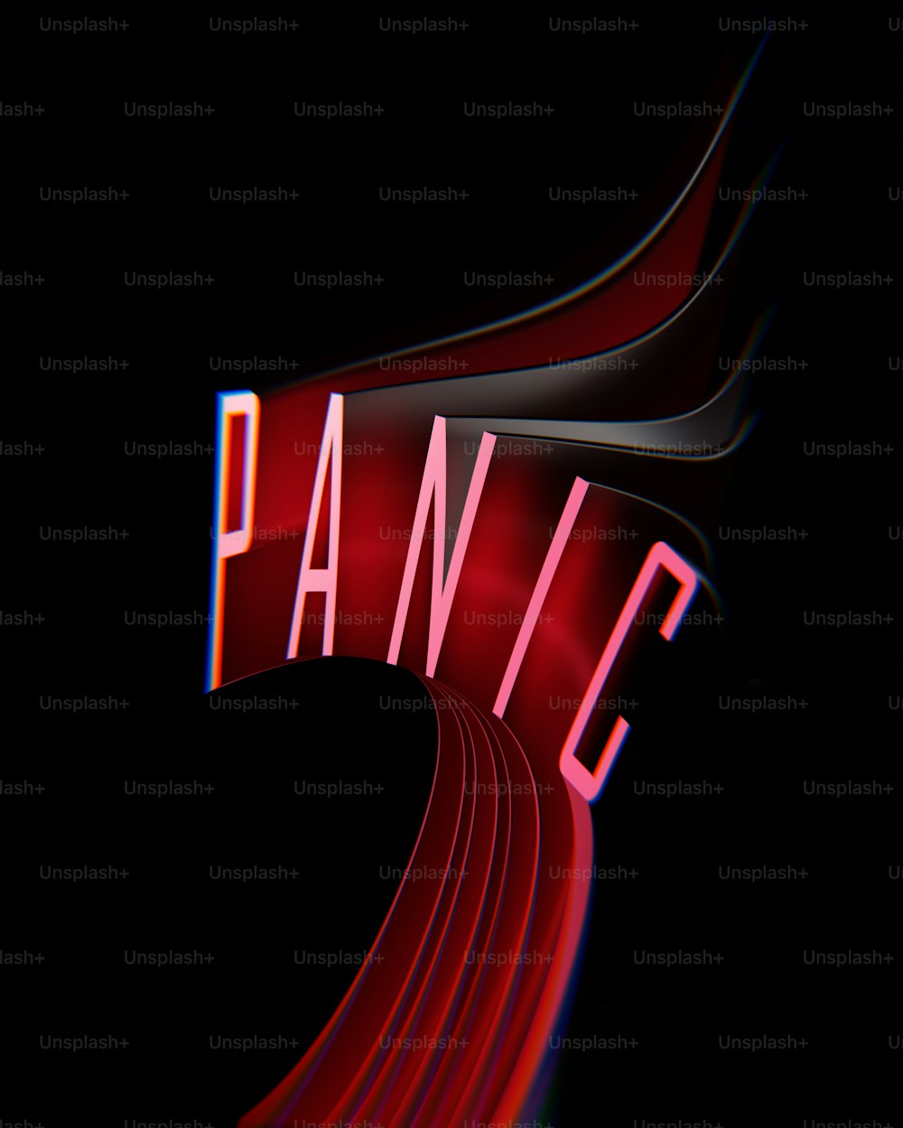 a black background with the word panic on it