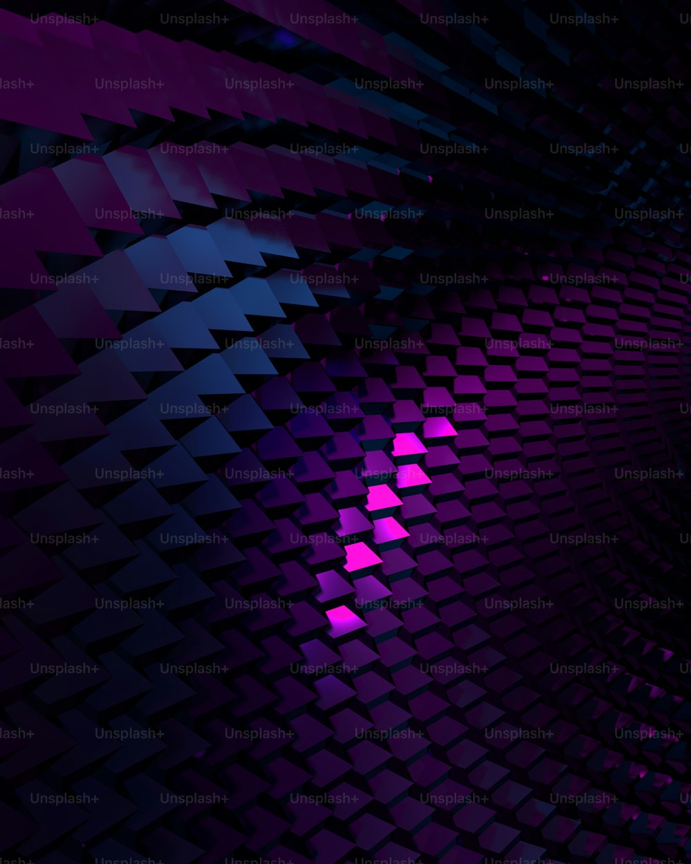 a purple and black background with a pattern of squares