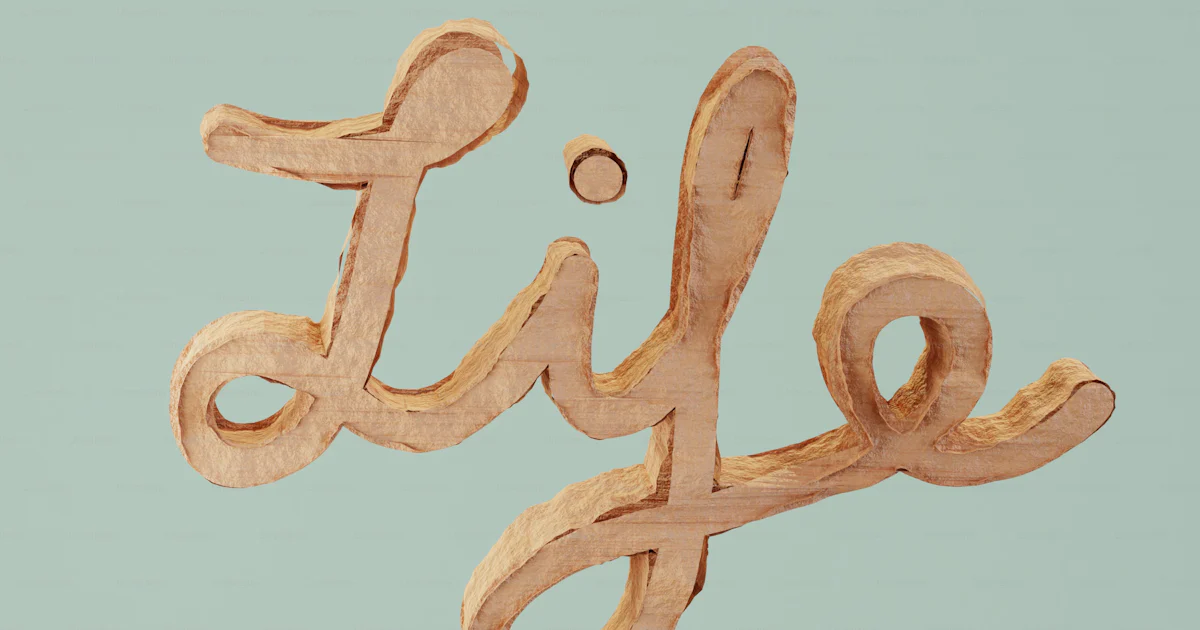 A wooden sign with the word life spelled in cursive writing photo – 3d ...