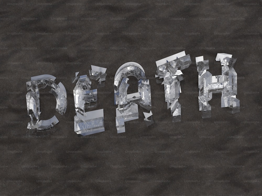 the word death is made up of ice cubes