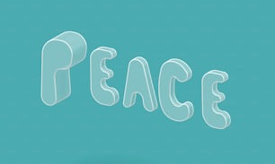 the word peace is made up of plastic letters