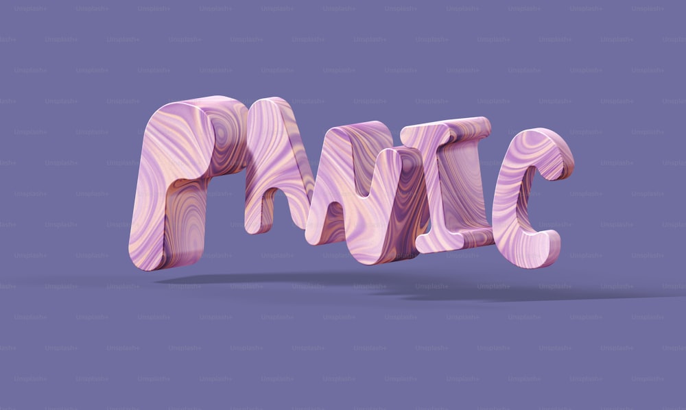 紫色の背景にパニックという言葉の木製タイプ