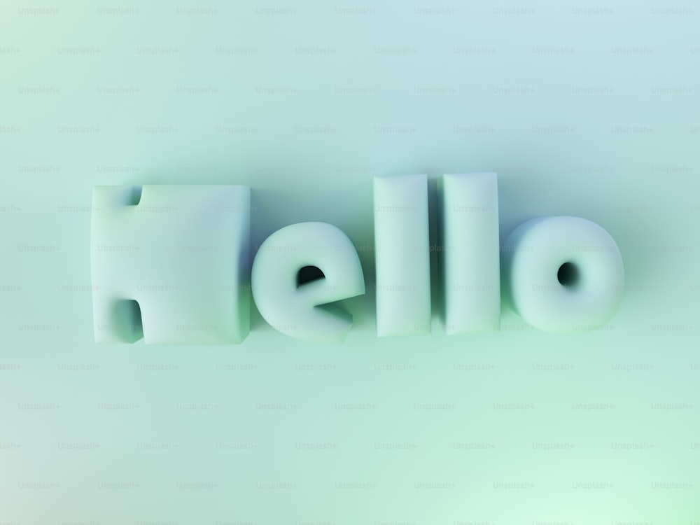 A palavra Olá é composta de letras plásticas