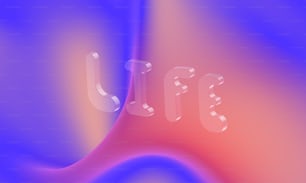 a blurry image of the word life on a purple background