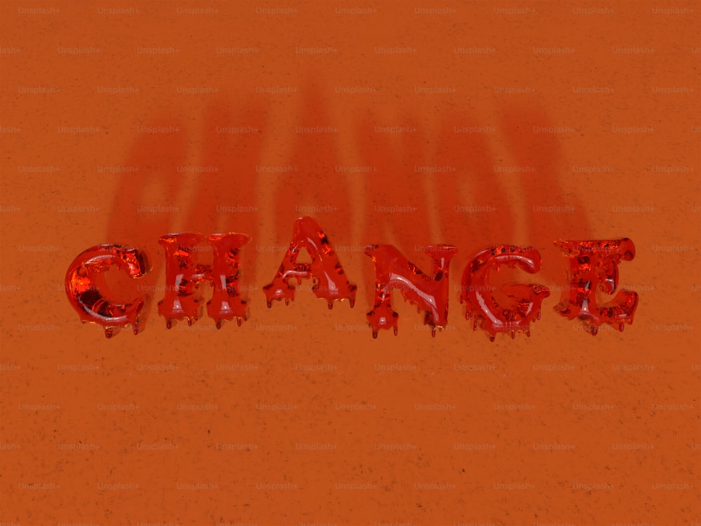 an orange background with the word orange painted on it