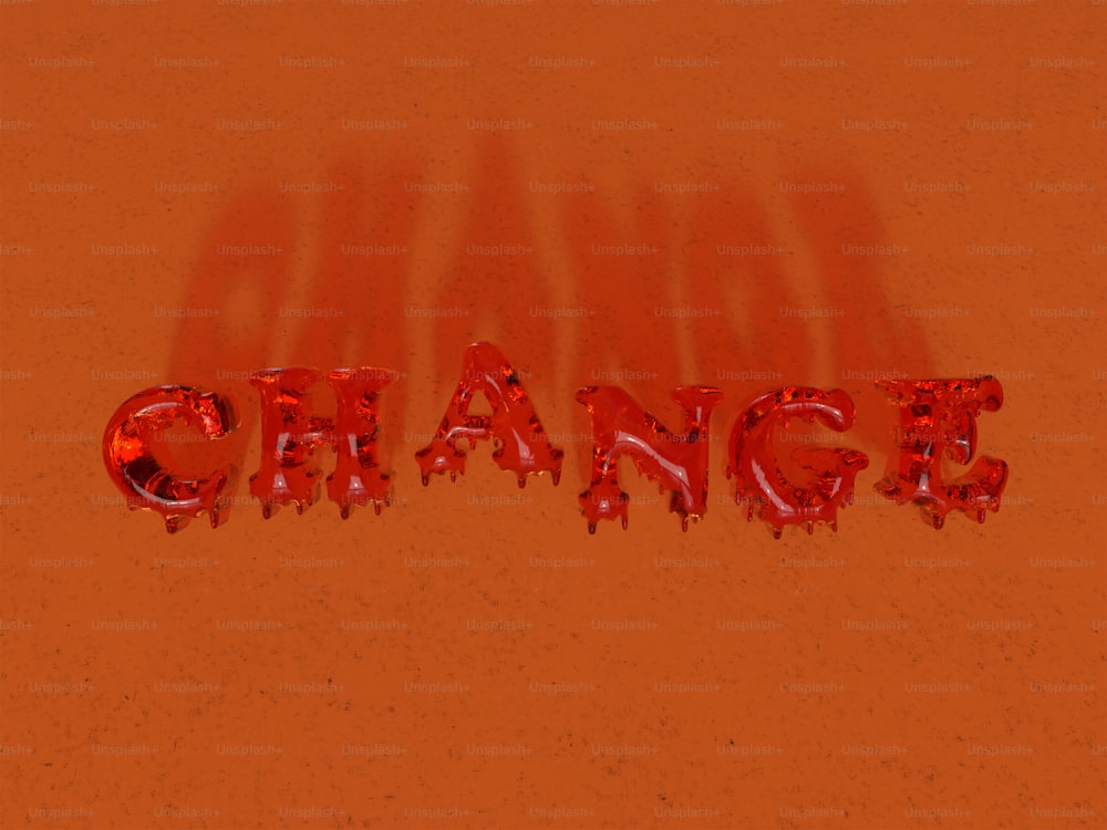 an orange background with the word orange painted on it