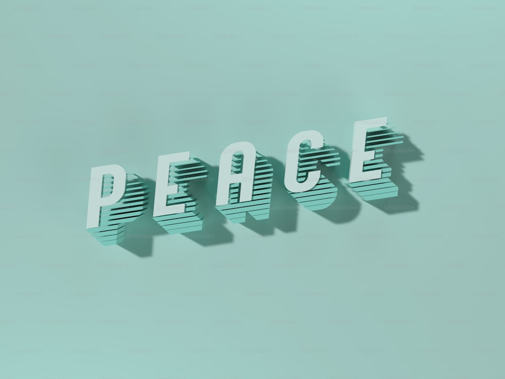 La parola pace è ritagliata da un pezzo di carta