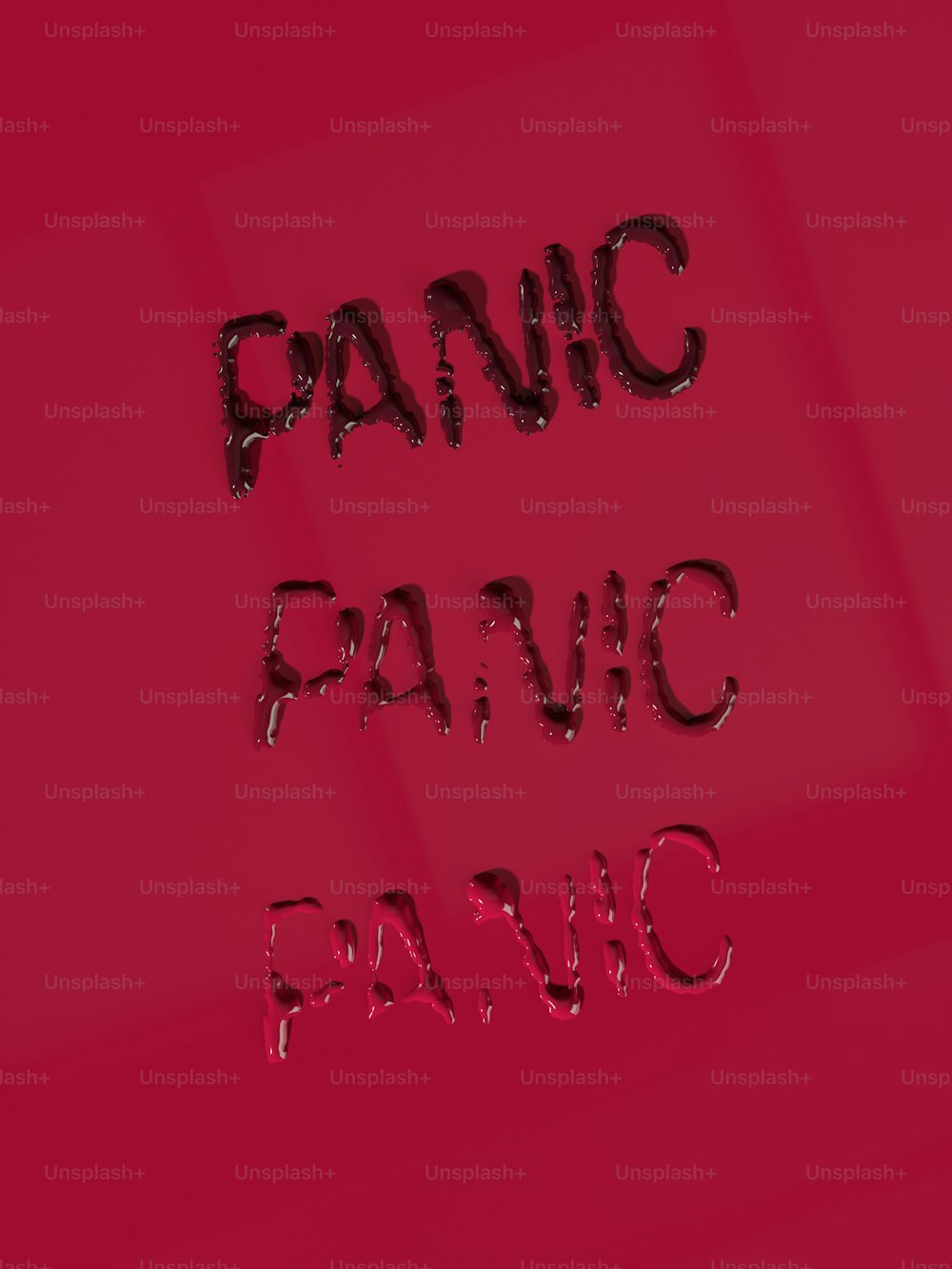 As palavras pânico estão escritas em um fundo vermelho