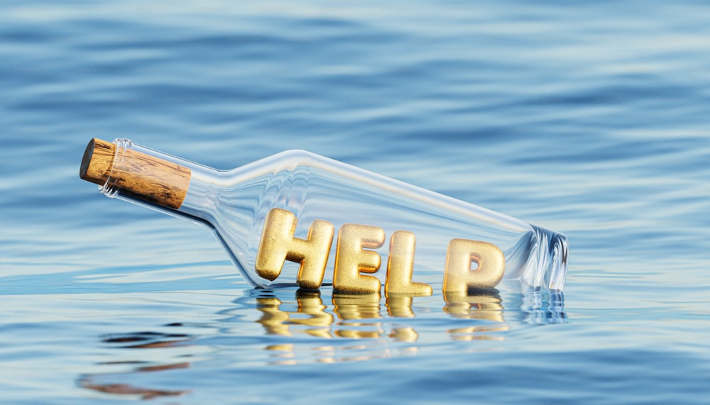 a message in a bottle floating on the water