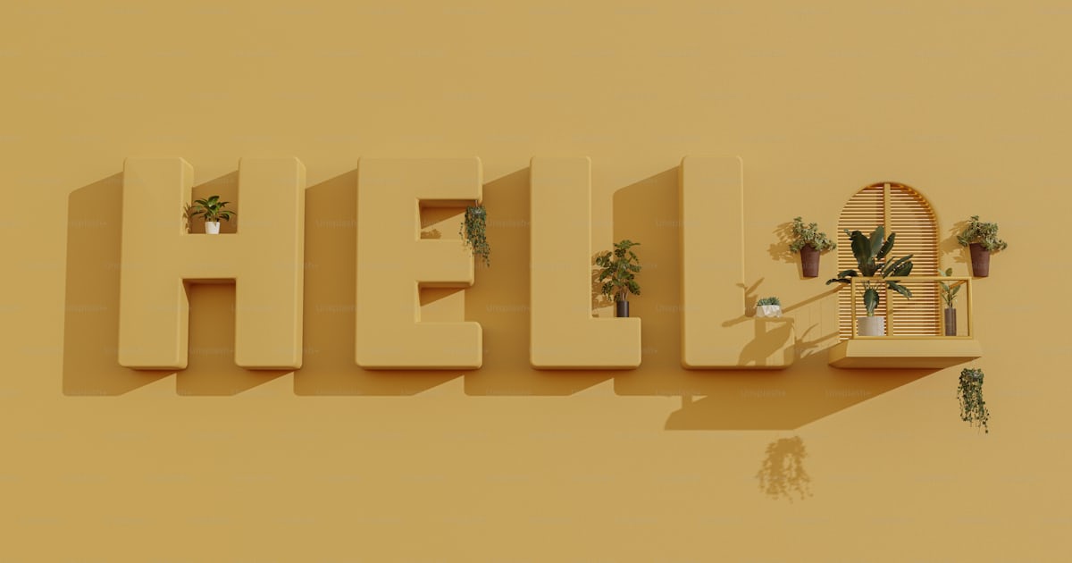 The word hello spelled out in the shape of letters photo – Hello world ...