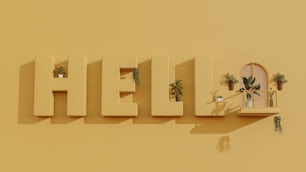 the word hello spelled out in the shape of letters