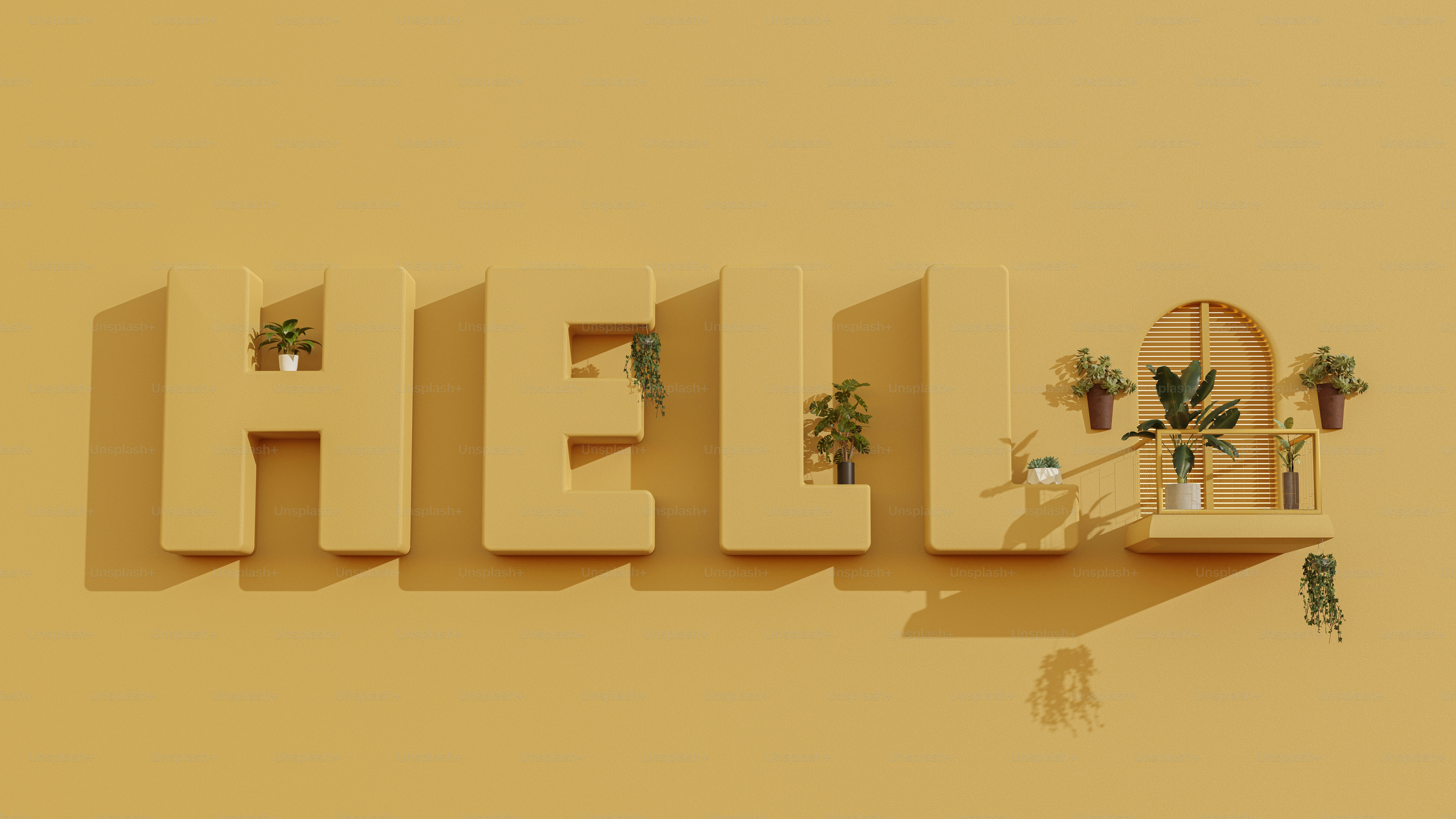 the word hello spelled out in the shape of letters