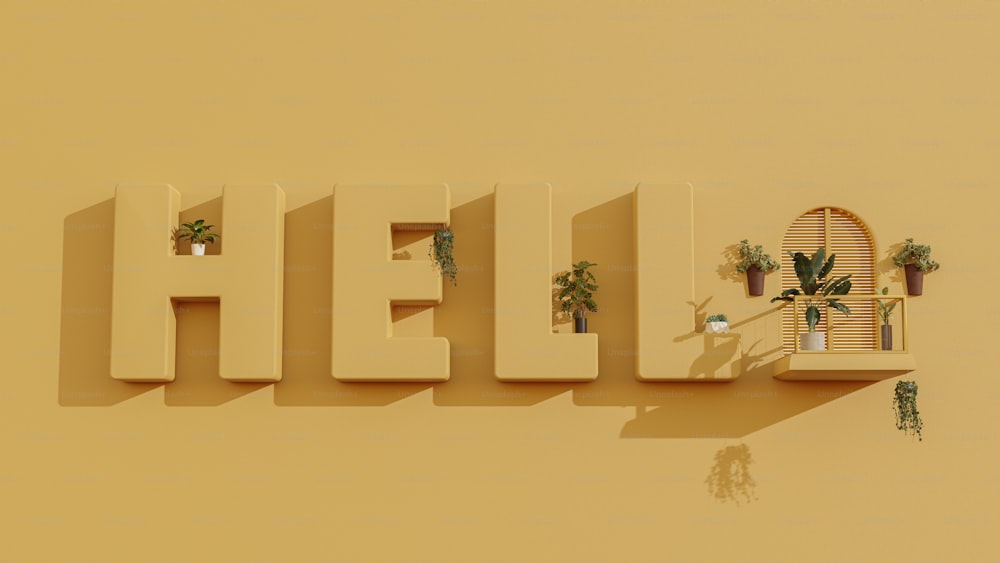 the word hello spelled out in the shape of letters