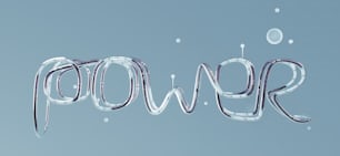 Das Wort Swoo buchstabiert mit Wasserblasen