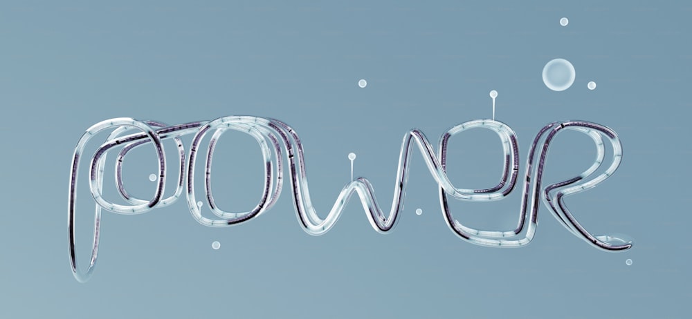 Le mot swoo orthographié avec des bulles d’eau